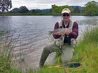 Fly fishing in our dam.