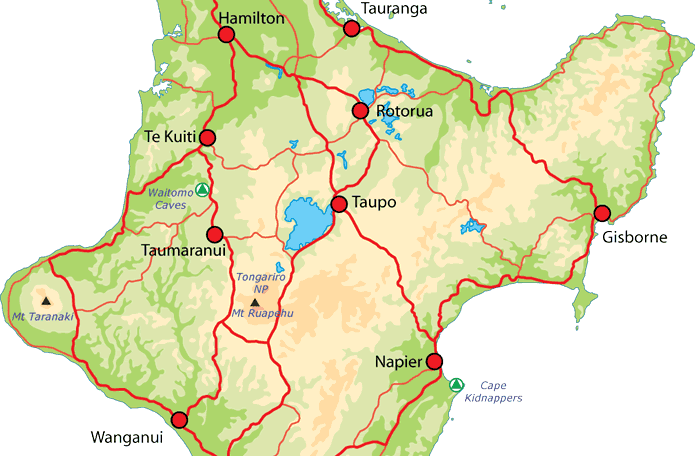 Map : Central North Island