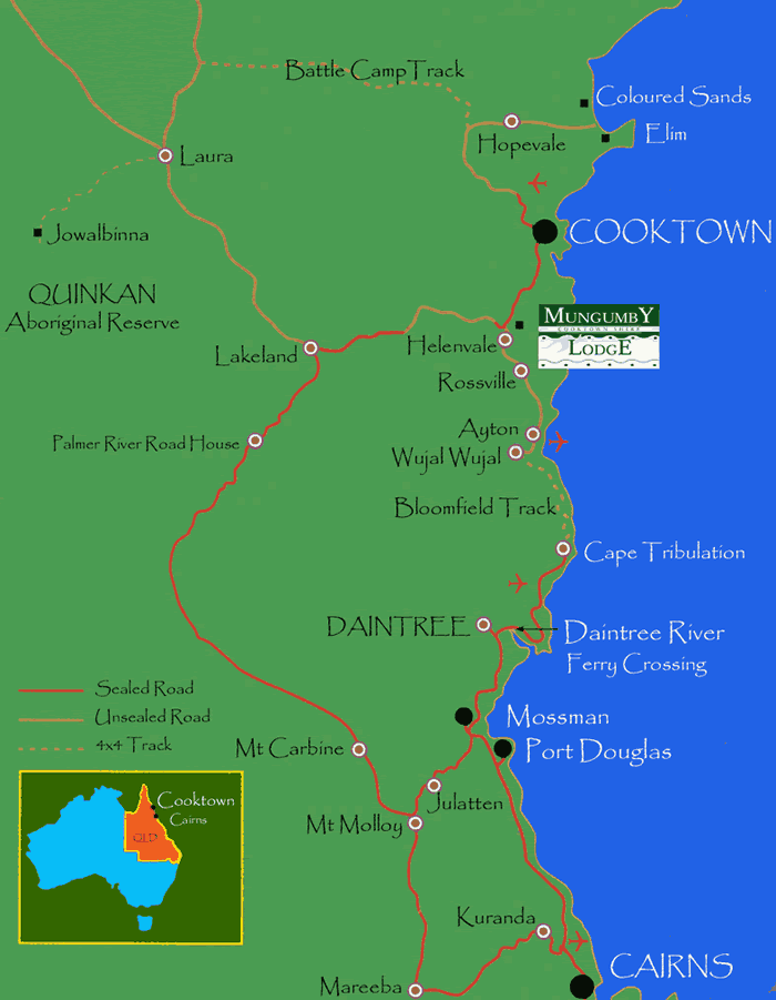 Cairns to Cooktown Map