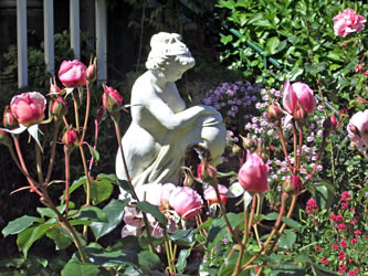 Roses + Statue